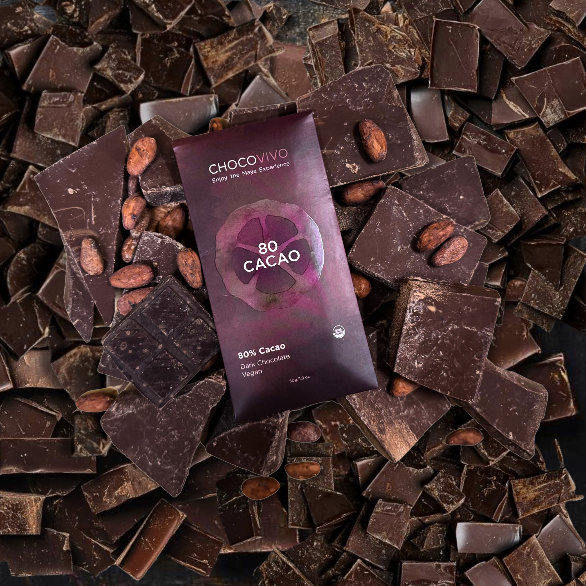 80% Cacao Dark Chocolate Bar