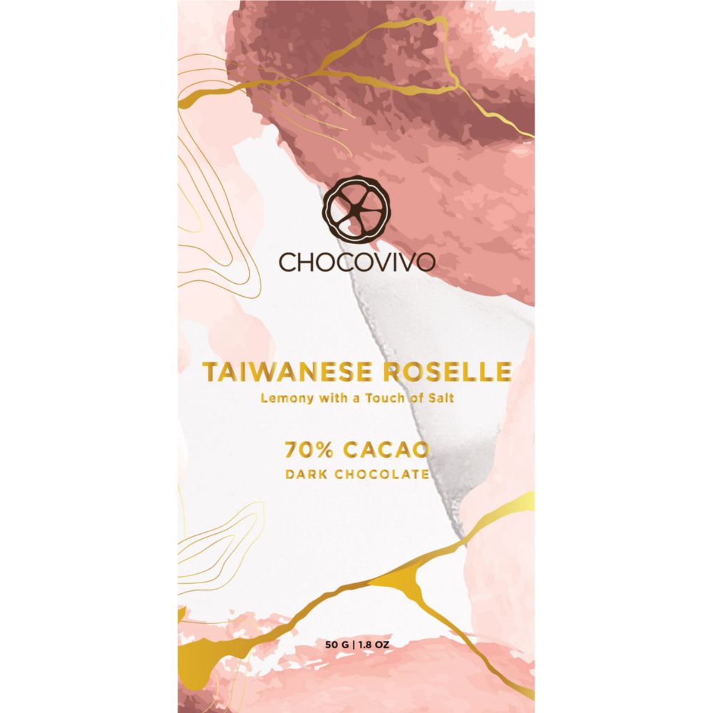 Taiwanese Roselle Dark Chocolate Bar - 70% Cacao