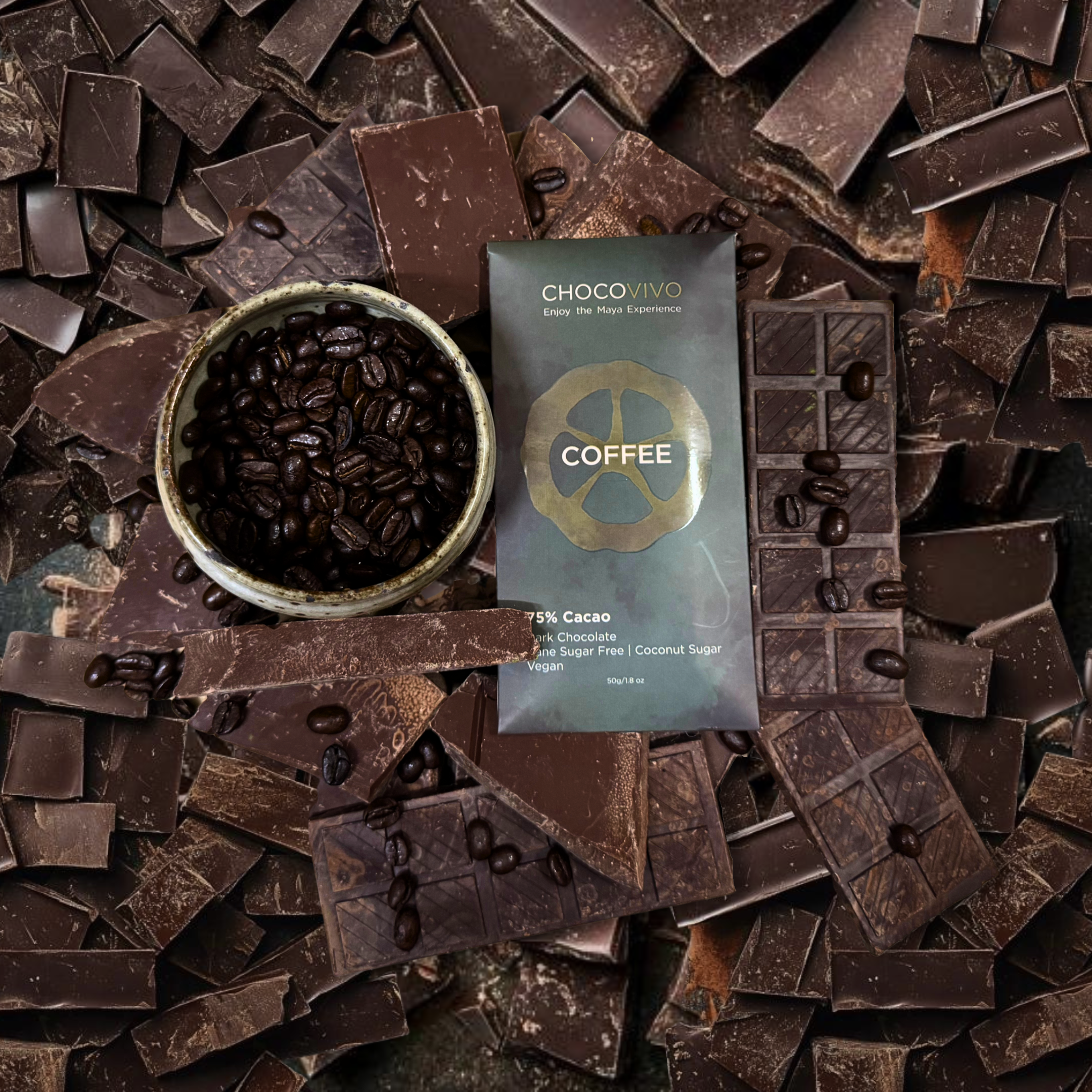 Cacao Coffee Crunch Dark Chocolate Bar – ChocoVivo Cacao Coffee Crunch Dark Chocolate Bar – ChocoVivo