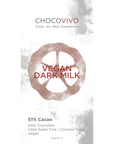 Vegan Dark Milk Chocolate Bar  - 51% Cacao with Coconut Sugar