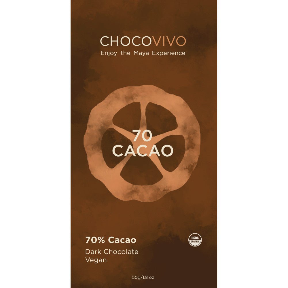 70% Cacao Dark Chocolate Bar - ChocoVivo