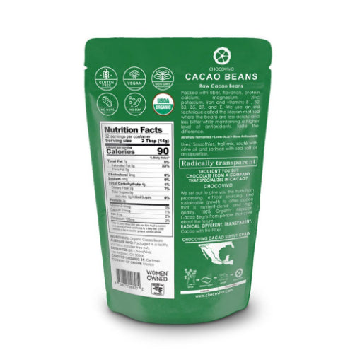 Cacao Beans Nutritional Facts and Information-Choco Vivo