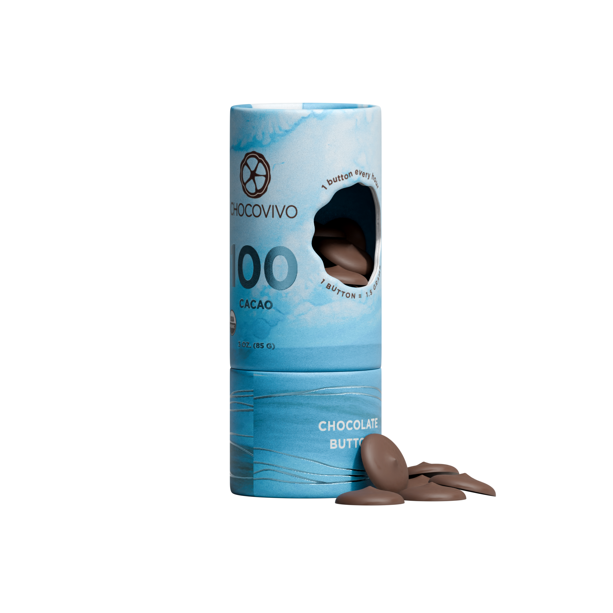 100% Cacao Chocolate Buttons | Pocket Size β ChocoVivo