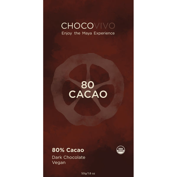 80% Cacao Dark Chocolate Bar – ChocoVivo