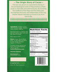 Matcha Dark 76% Cacao Bar - Back panel: Story, Ingredients, Nutrition Facts