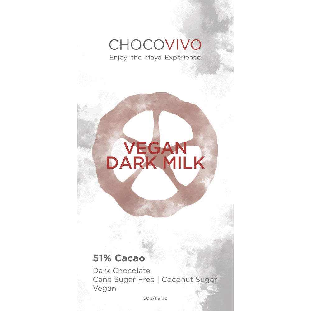 Vegan Dark Milk Chocolate Bar  - 51% Cacao with Coconut Sugar