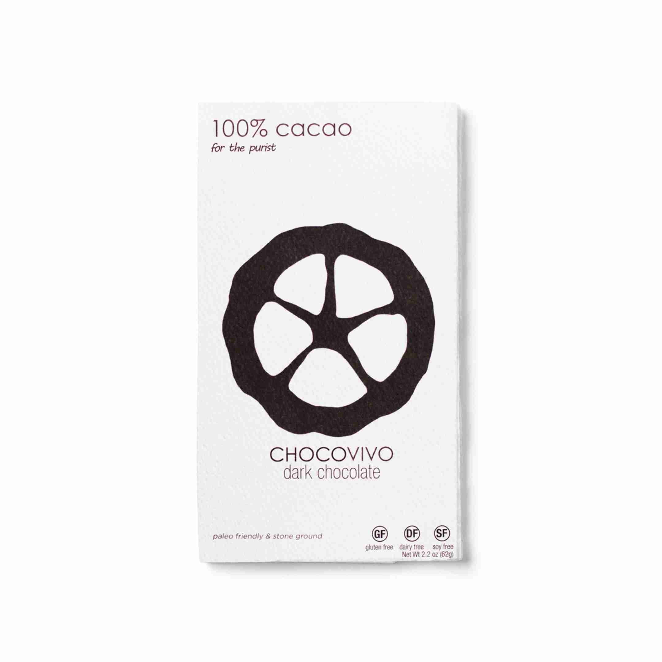 100% Cacao Dark Chocolate Bar – ChocoVivo
